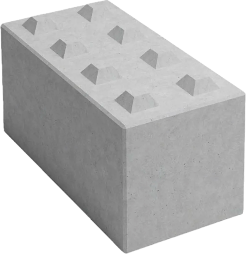Betongkloss med kopplingsklackar på ovansidan
